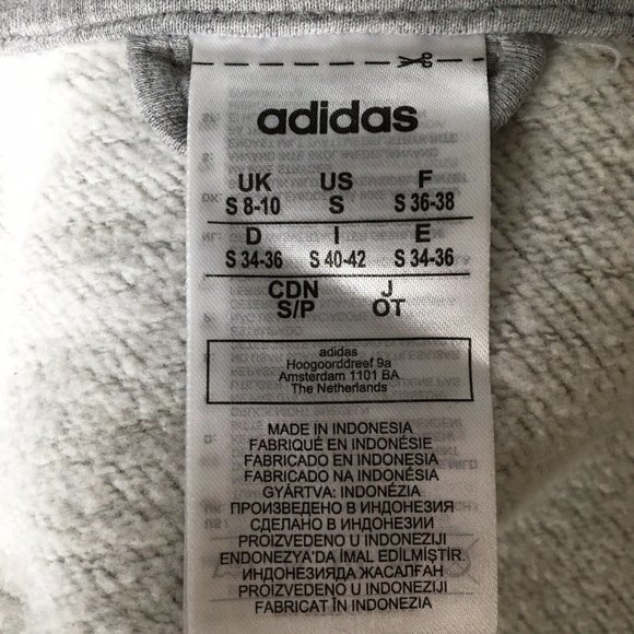 Adidas Quality Workmanship Unisex Hoodie Size Small Gray - Picture 11 of 12